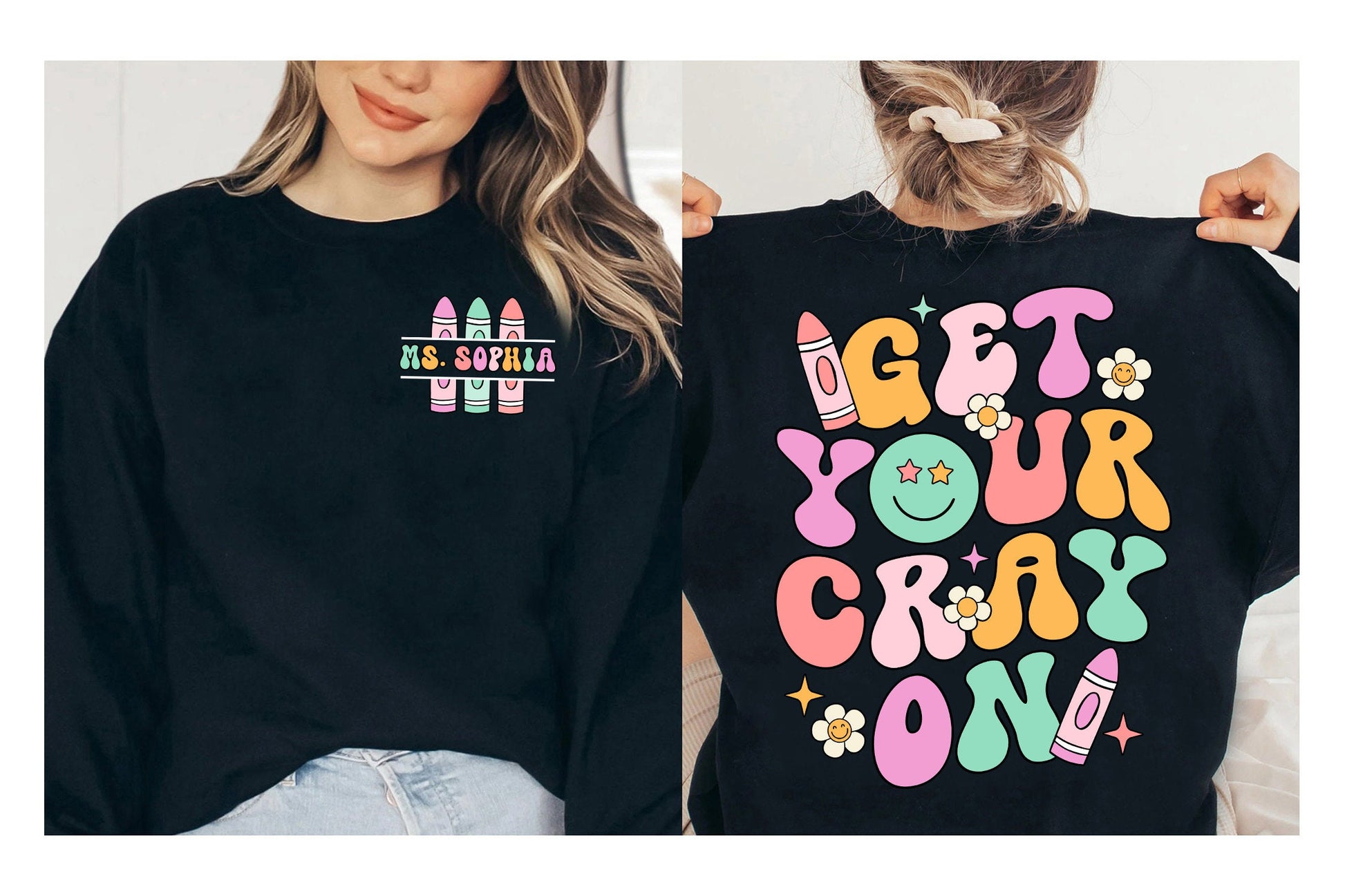 Teacher Shirt, Get Your Cray-on Shirt, Groovy Back To School Shirt, Kindergarten Teacher, Elementary Teacher, Teacher Appreciation Gift