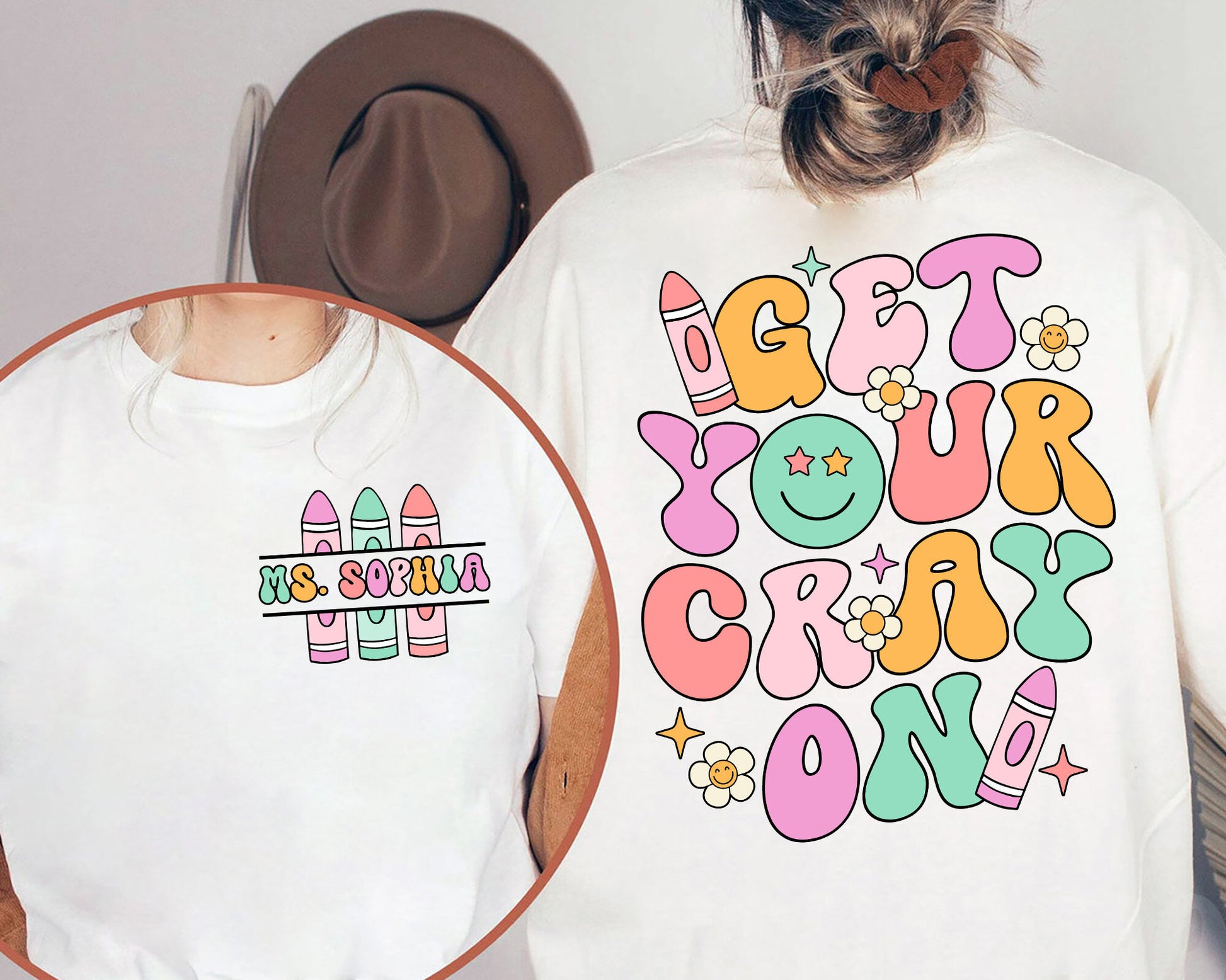 Teacher Shirt, Get Your Cray-on Shirt, Groovy Back To School Shirt, Kindergarten Teacher, Elementary Teacher, Teacher Appreciation Gift