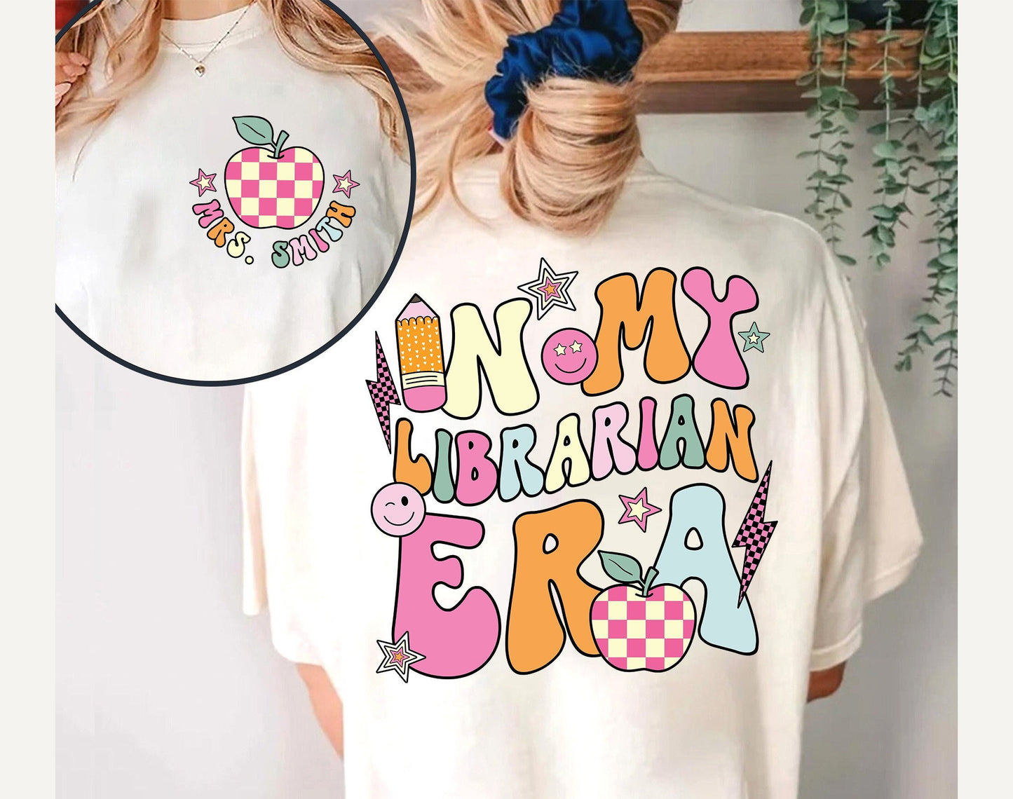 Librarian Shirt, In My Cool Librarian Era, Custom Librarian Name Shirt, Retro Teacher Era Shirt, Back To School, Teacher Appreciation Gift