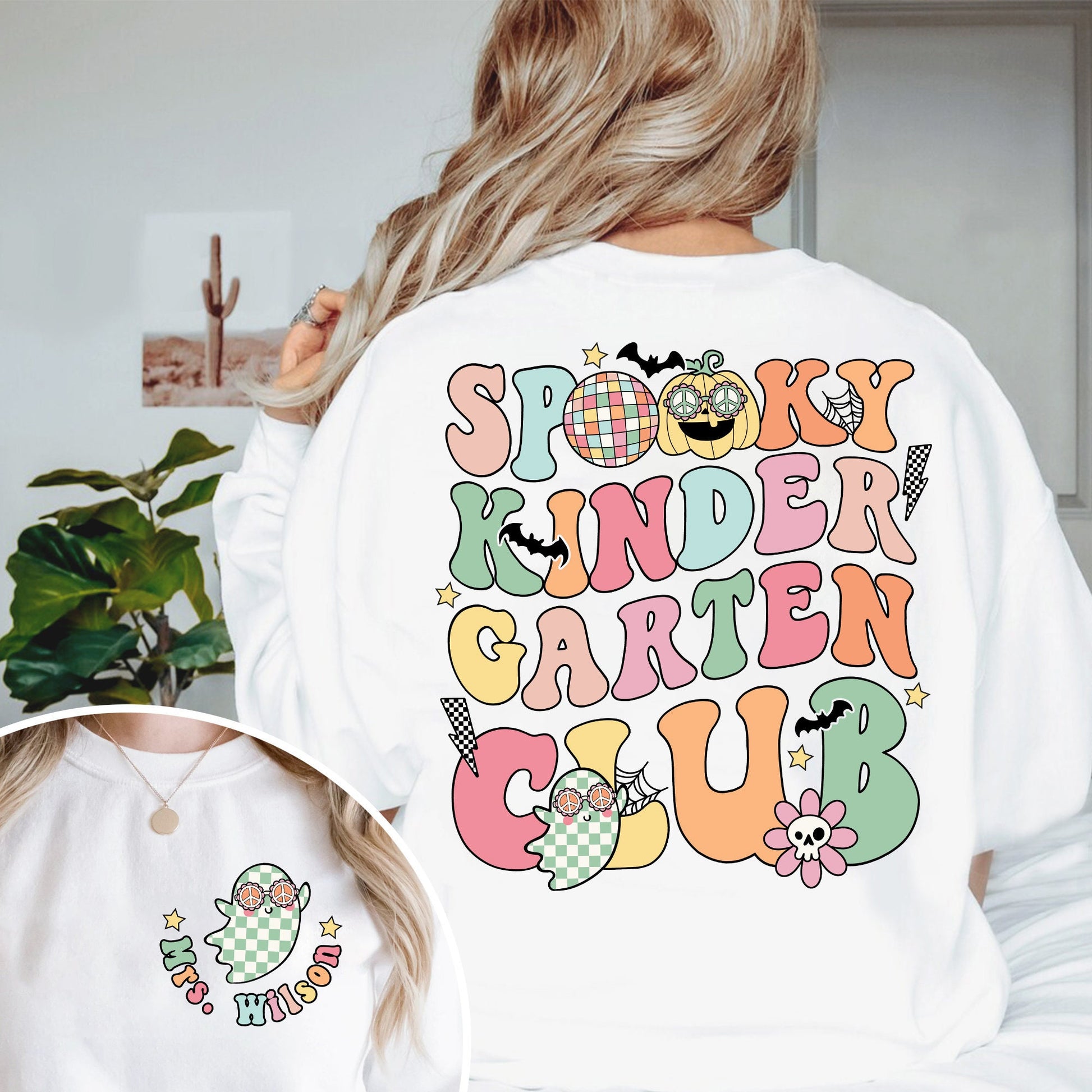 Teacher Halloween Shirt, Spooky Kindergarten Club Shirt, Kindergarten Teacher Halloween Shirt, Cute Halloween Shirt, Teacher Halloween Gift