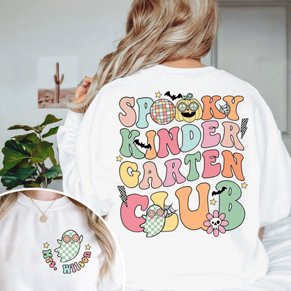 Teacher Halloween Shirt, Spooky Kindergarten Club Shirt, Kindergarten Teacher Halloween Shirt, Cute Halloween Shirt, Teacher Halloween Gift