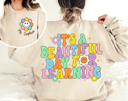 Teacher Shirt, It's A Beautiful Day For Learning Shirt, Back To School Shirt, Cute Kindergarten Teacher Shirt, Teacher Appreciation Gift