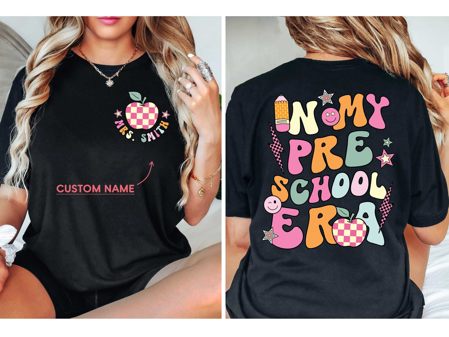 Teacher Shirt, Pre School Teacher Shirt, Custom Teacher Shirt, Pre School Era Shirt, Retro Pre School Teacher, Teacher Appreciation Gift