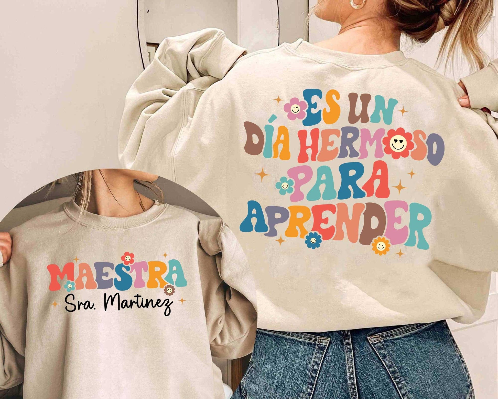 Teacher Shirt, Personalized Maestra Shirt, It's A Beautiful Day For Learning, Bilingual Teacher Shirt, Maestra Bilingual, Bilingual Gift