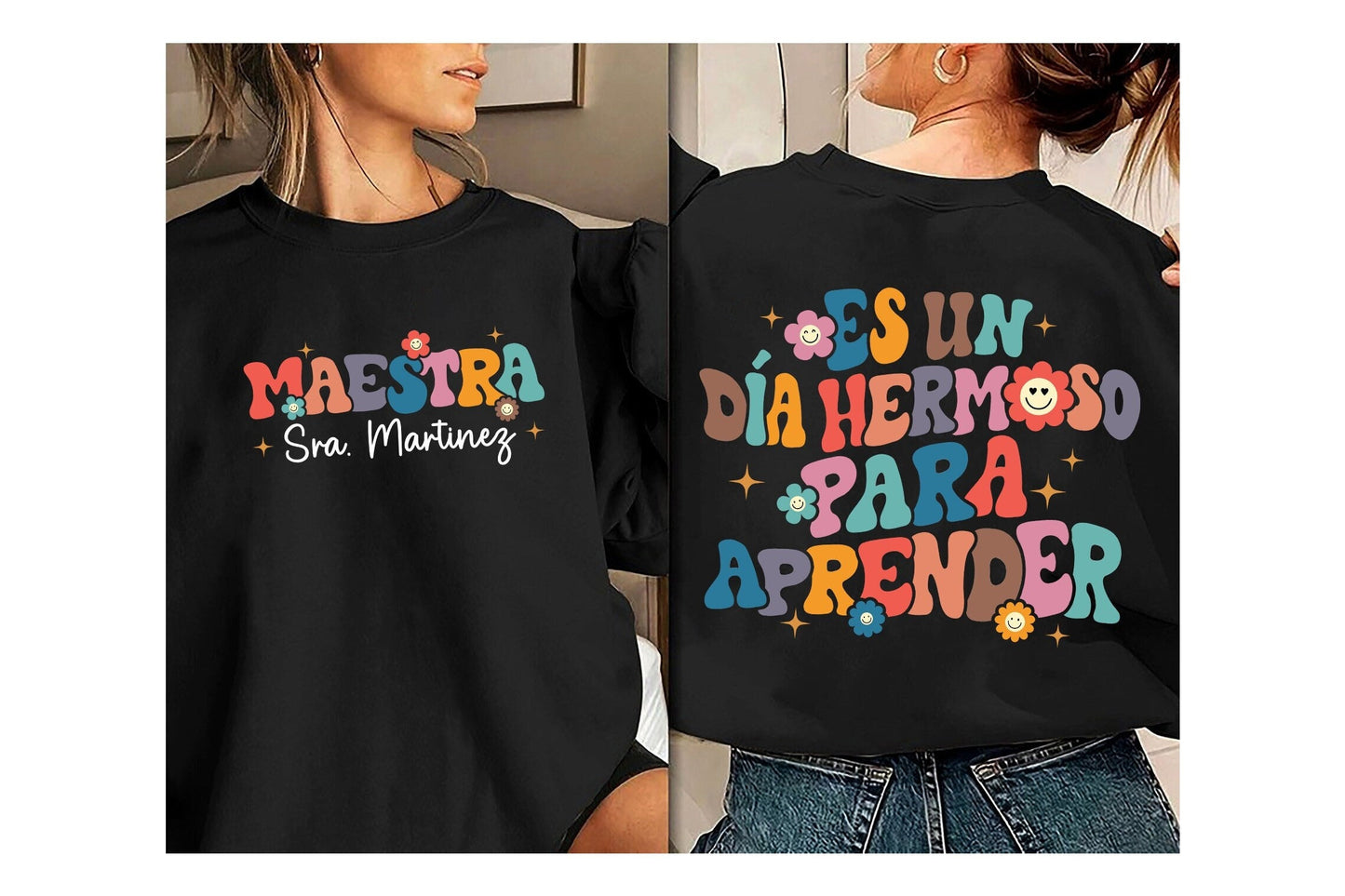Teacher Shirt, Personalized Maestra Shirt, It's A Beautiful Day For Learning, Bilingual Teacher Shirt, Maestra Bilingual, Bilingual Gift