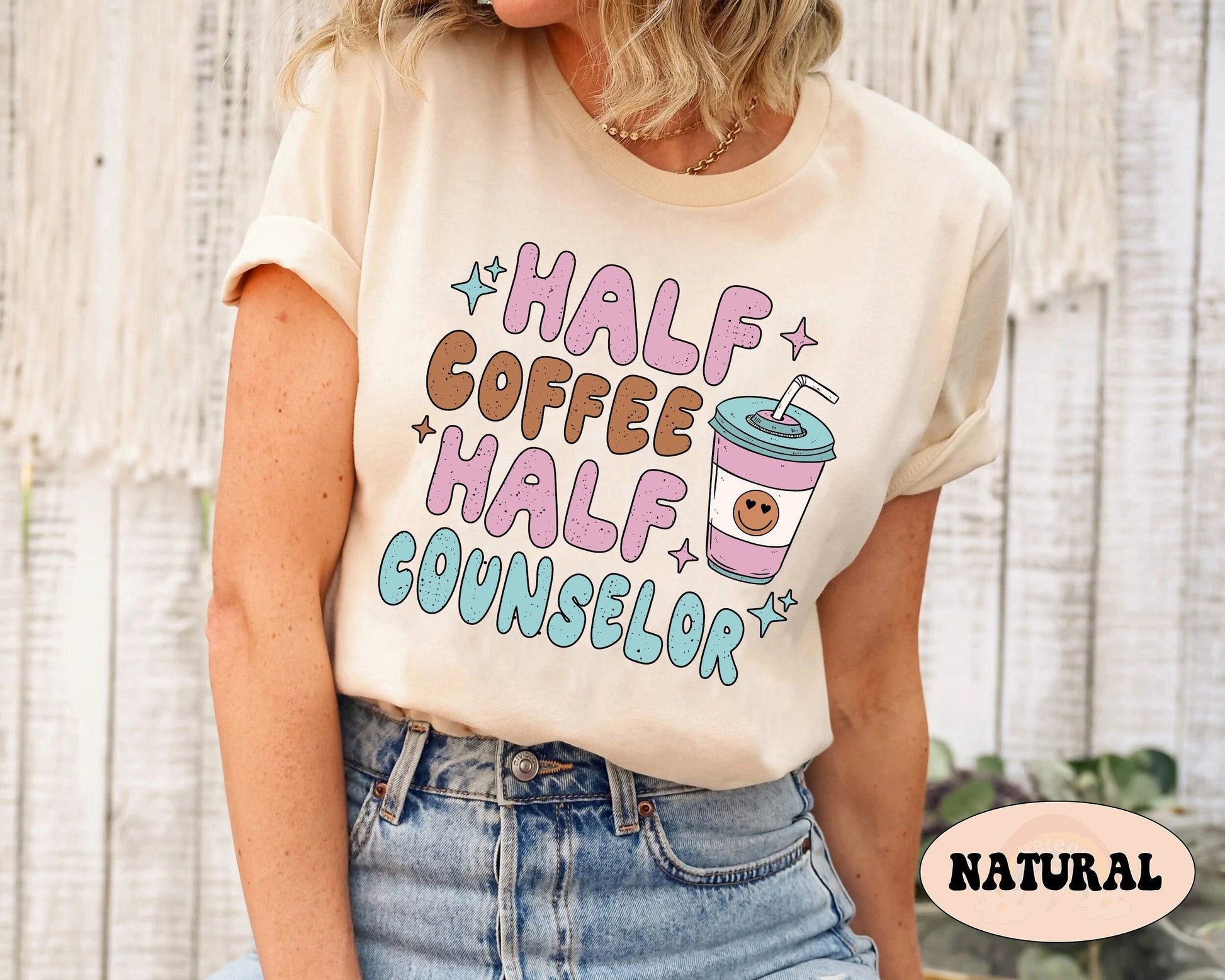 School Counselor Shirt, Half Coffee Half Counselor, Counselor Shirt, Coffee Counselor Shirt, Teacher Appreciation, Teacher Graduation Gift
