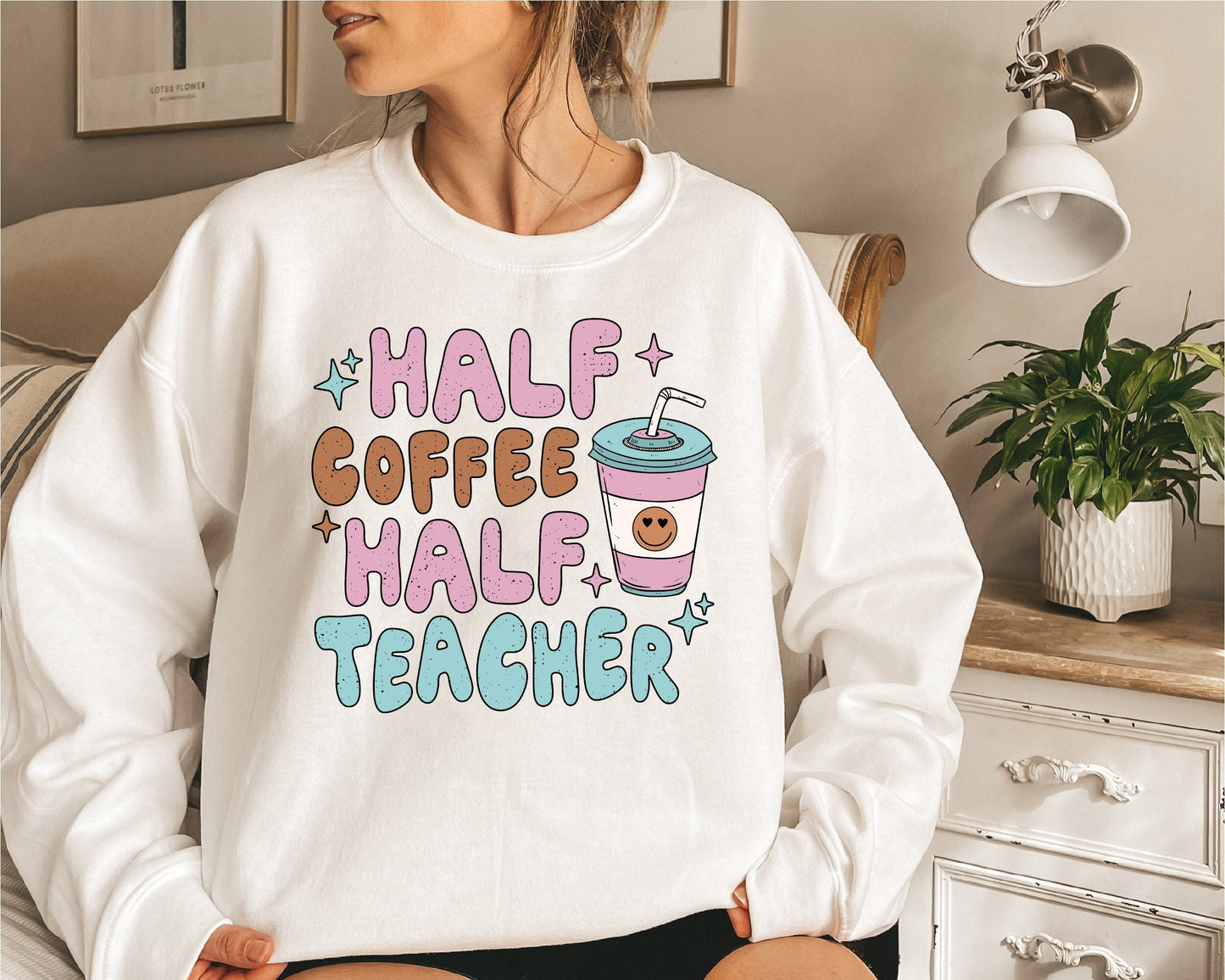 Teacher Shirt, Half Teacher Half Coffee Shirt, Coffee Teach Repeat Teacher, Teacher Appreciation, Teacher Graduation Gift, Coffee Lover