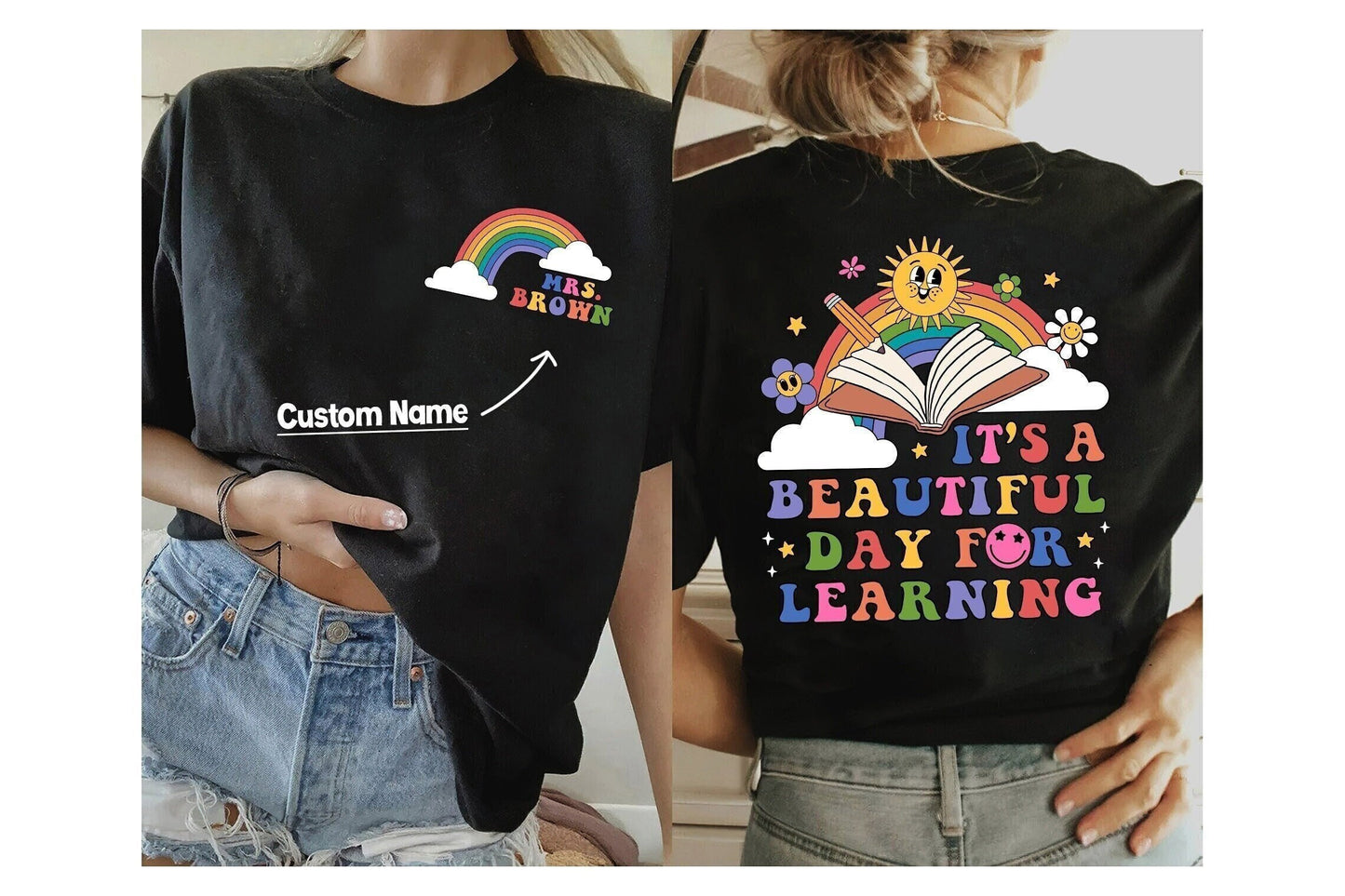 Teacher Shirt, Personalized Teacher Shirt, It's A Beautiful Day For Learning Shirt, Cute Elementary Teacher Shirt, Teacher Appreciation Gift