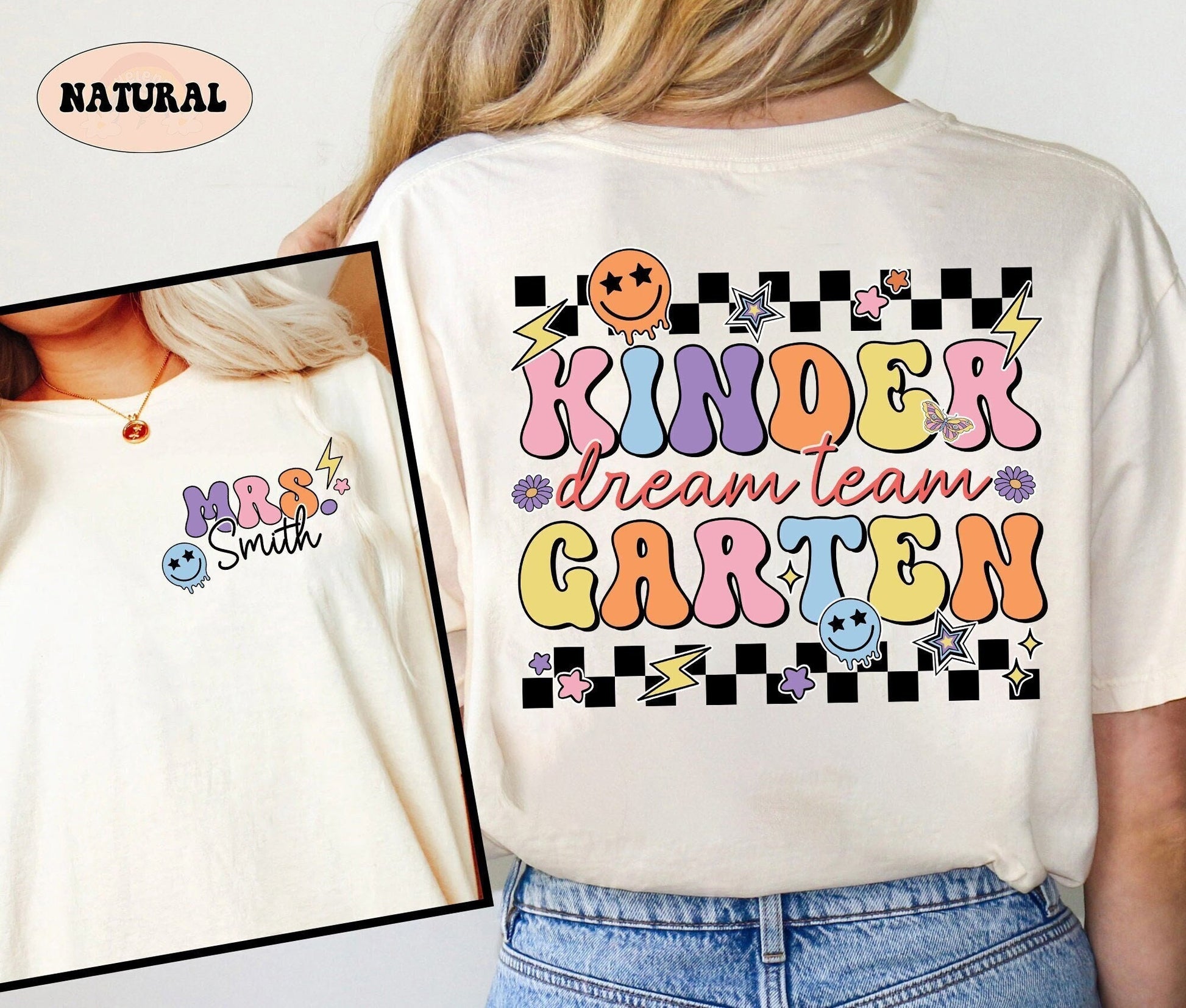 Teacher Shirt, Kindergarten Dream Team, Cute Kindergarten Teacher Shirt, Retro Kindergarten Shirt, Back To School, Teacher Appreciation Gift