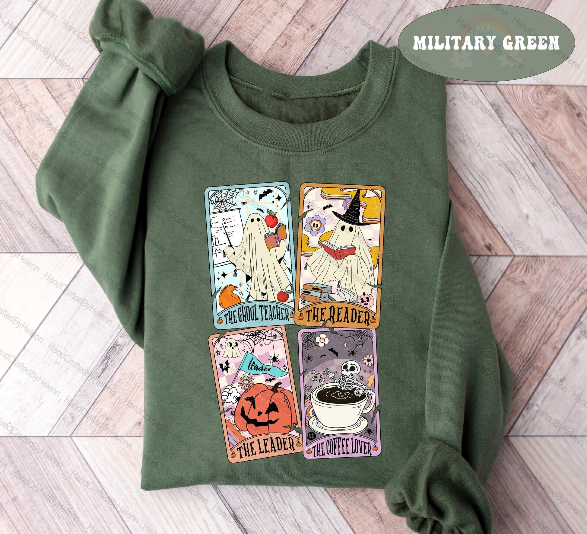 Teacher Halloween Shirt, Teacher Tarot Card Shirt, Retro Teacher Shirt, Halloween Ghost Tarot Card, Spooky Teacher, Kindergarten Teacher