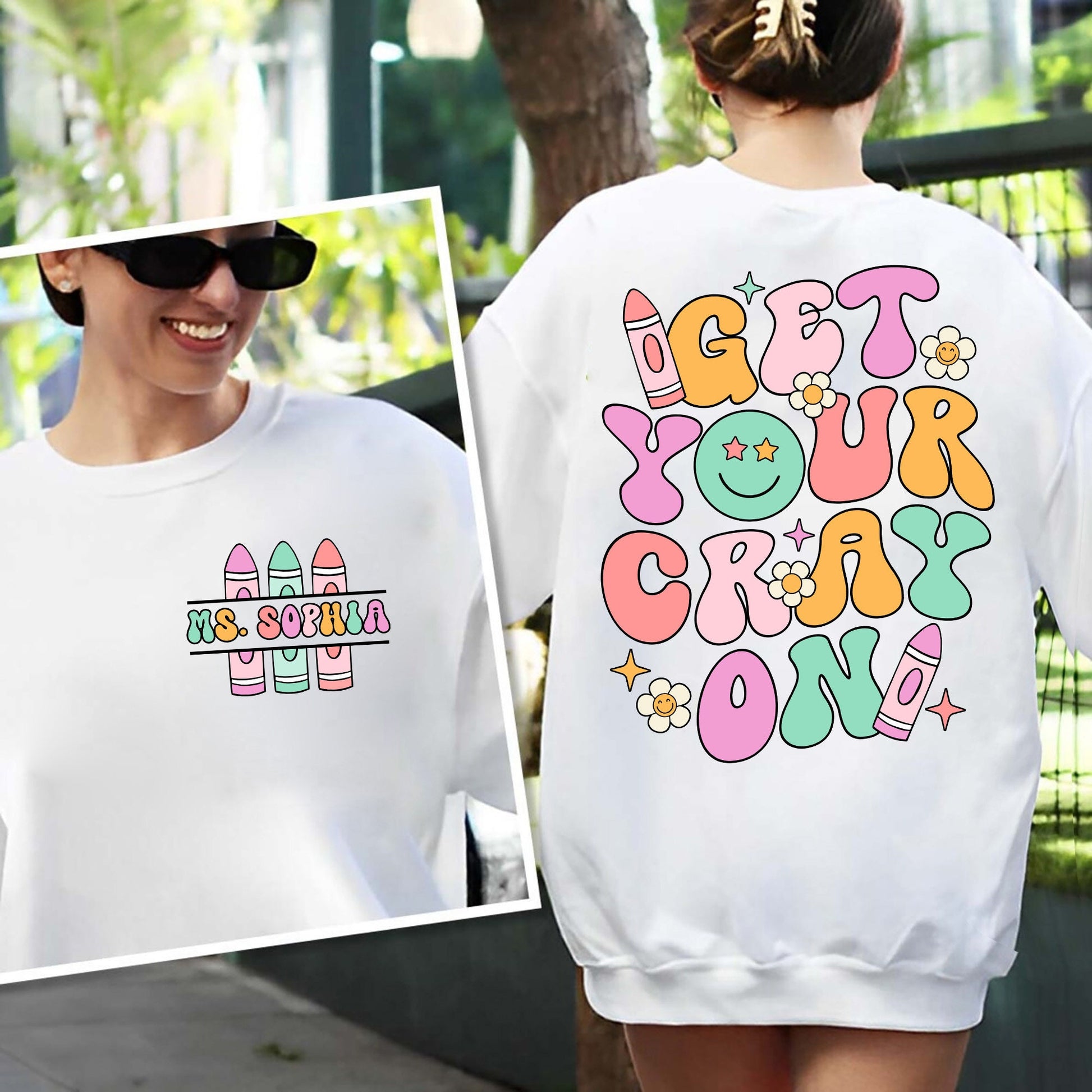 Teacher Shirt, Get Your Cray-on Shirt, Groovy Back To School Shirt, Kindergarten Teacher, Elementary Teacher, Teacher Appreciation Gift