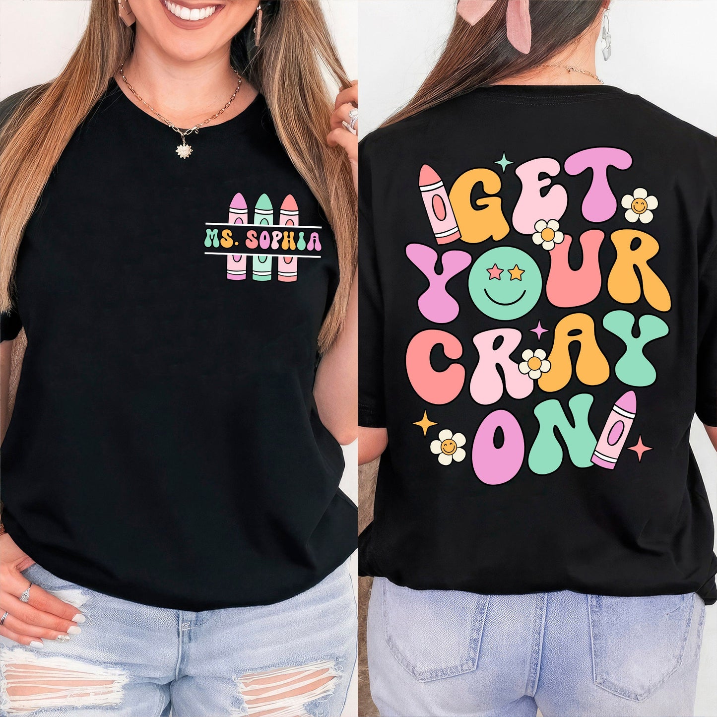 Teacher Shirt, Get Your Cray-on Shirt, Groovy Back To School Shirt, Kindergarten Teacher, Elementary Teacher, Teacher Appreciation Gift