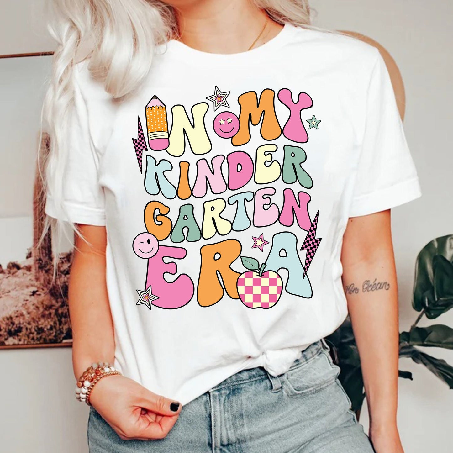 Teacher Shirt, In My Kindergarten Era, Custom Kindergarten Teacher Shirt, Retro Teacher Era Shirt, Back To School, Teacher Appreciation Gift