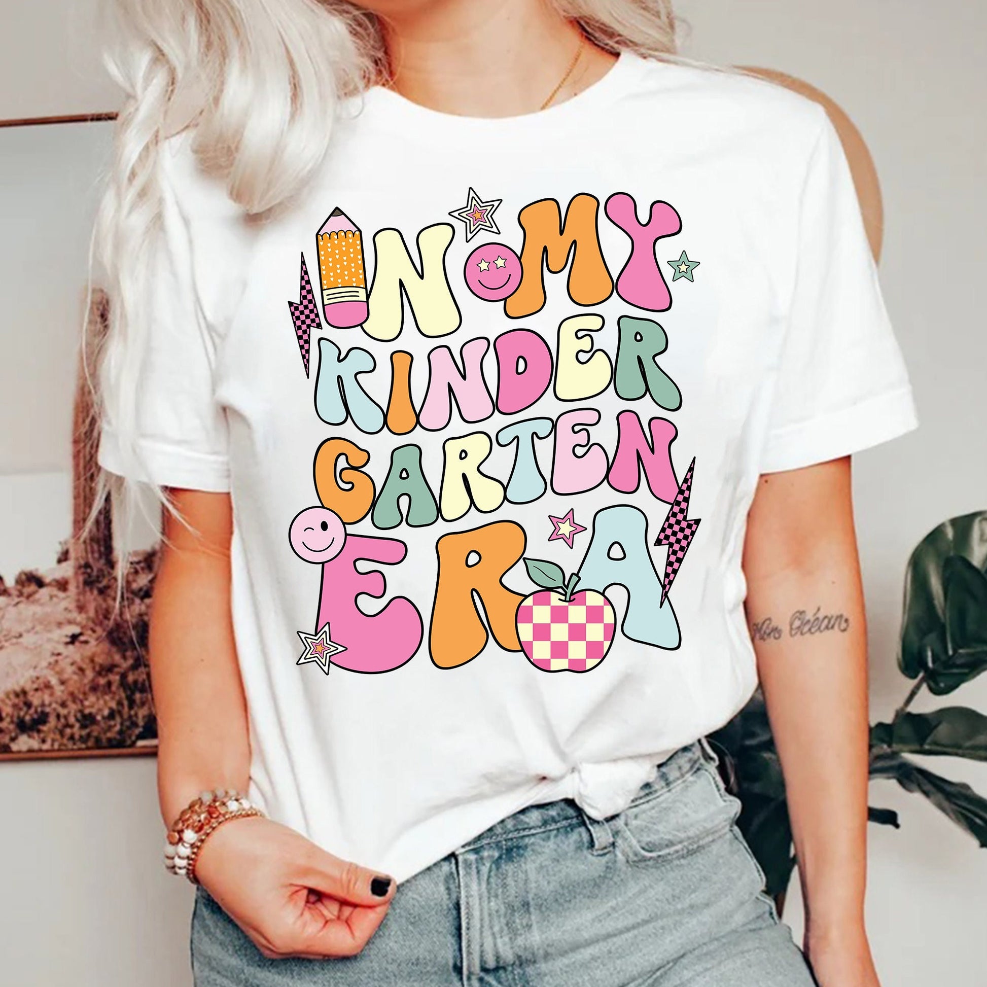 Teacher Shirt, In My Kindergarten Era, Custom Kindergarten Teacher Shirt, Retro Teacher Era Shirt, Back To School, Teacher Appreciation Gift