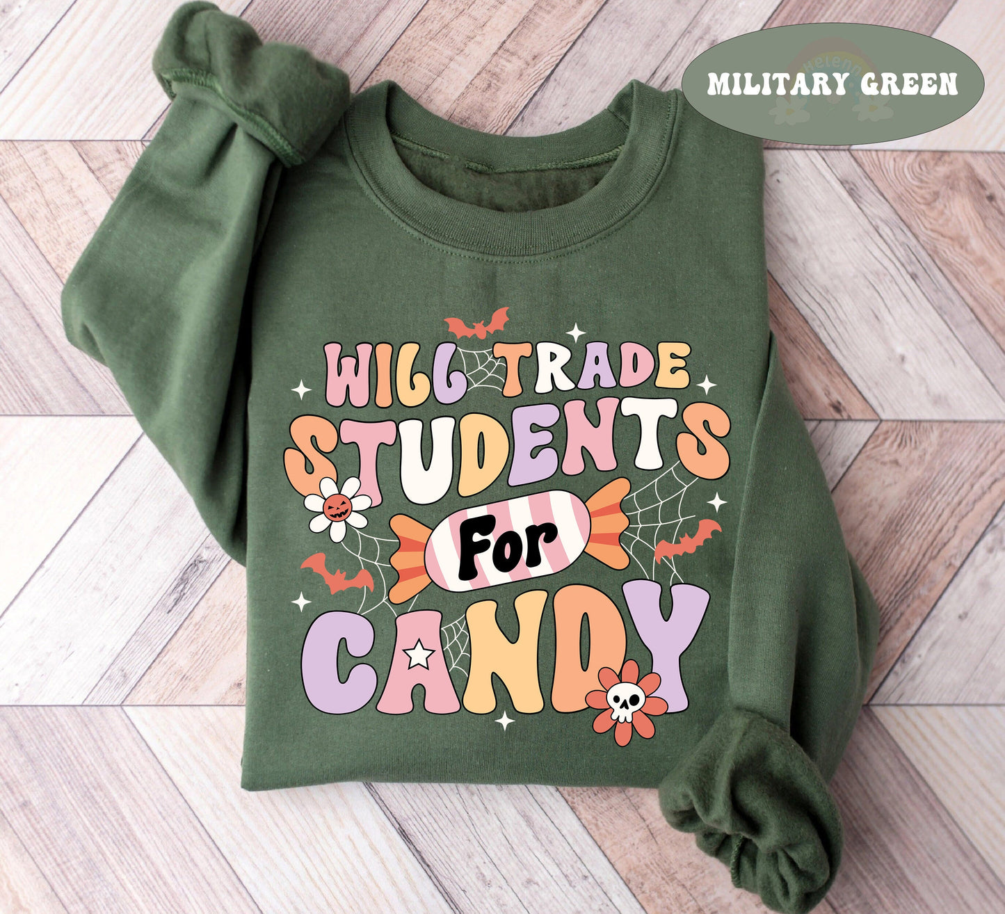 Teacher Halloween Shirt, Will Trade Students For Candy, Spooky Teacher Shirt, Teacher Halloween Gift, Halloween Kindergarten Teacher Shirt