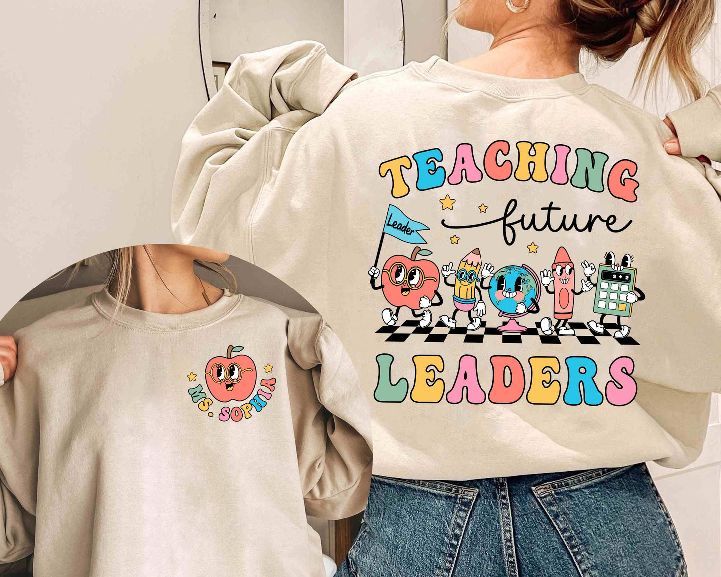 Teacher Shirt, Teaching Future Leaders Shirt, Back To School Shirt, Kindergarten Teacher, Custom Teacher Shirt, Teacher Appreciation Gift