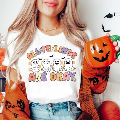 School Psychologist Shirt, All Feelings Are Okay Shirt, School Psych Halloween, Cute Ghost Halloween Shirt, Mental Health, School Psych Gift