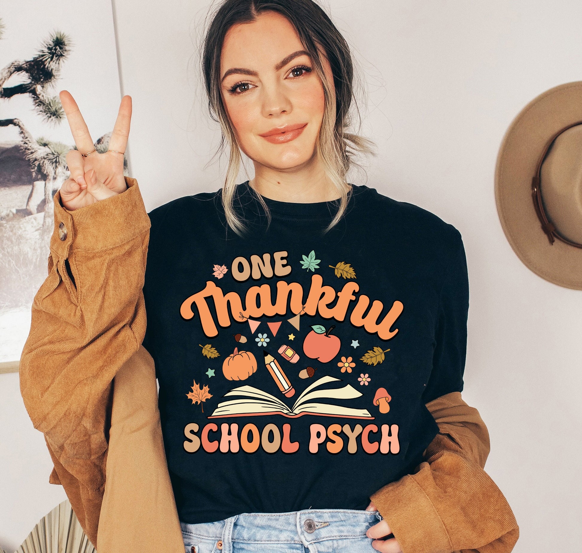 School Psychologist Shirt, One Thankful School Psych Shirt, School Psych Thanksgiving Shirt, Fall School Psychologist, School Psych Gift