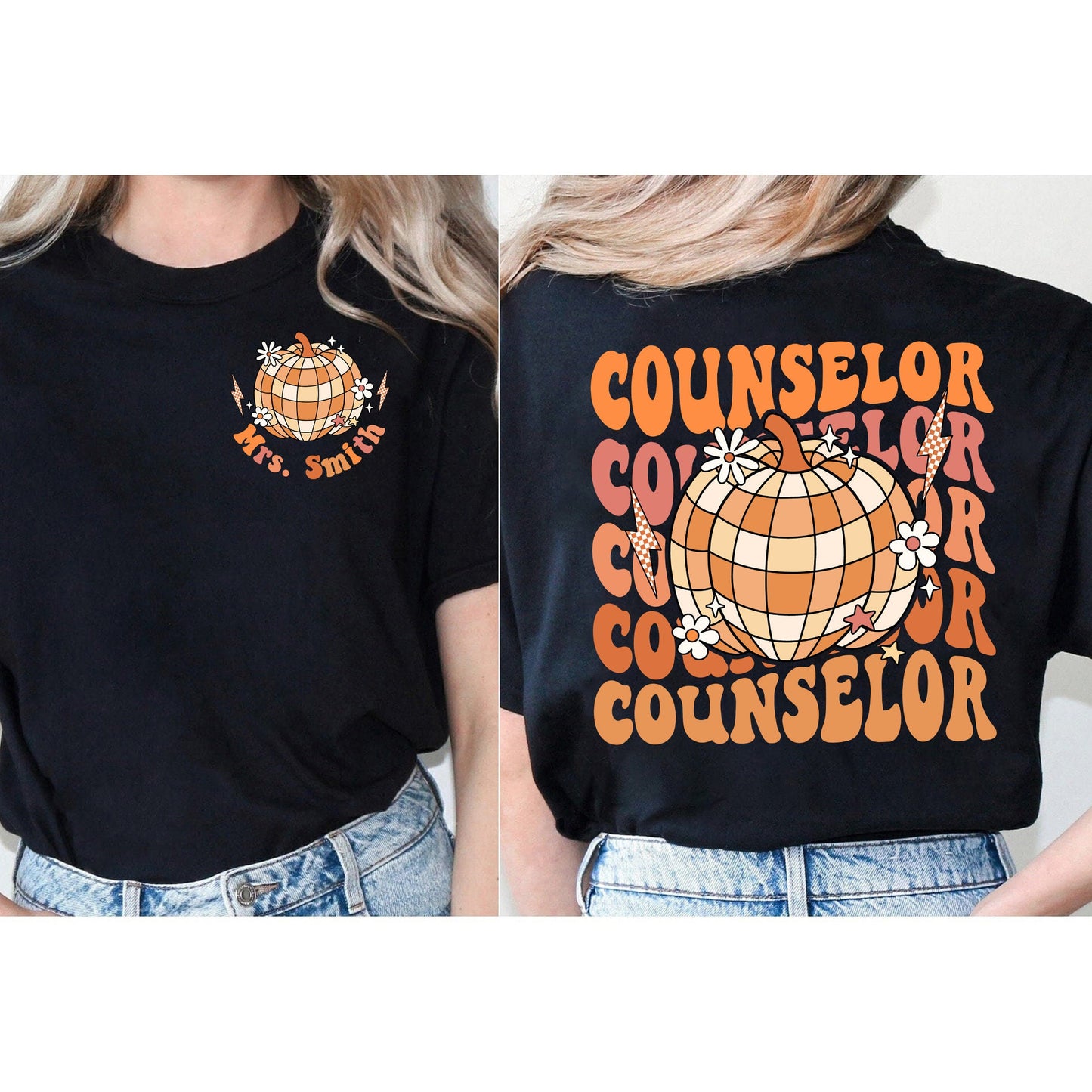 School Counselor Shirt, Retro Fall School Counselor Shirt, Personalized Counselor Shirt, Fall Vibes Counselor Shirt, School Counselor Gift