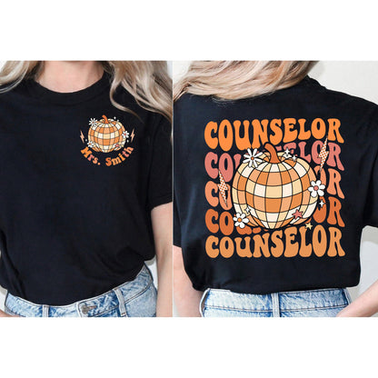 School Counselor Shirt, Retro Fall School Counselor Shirt, Personalized Counselor Shirt, Fall Vibes Counselor Shirt, School Counselor Gift