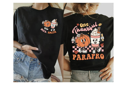 Paraprofessional Shirt, One Thankful Parapro Shirt, Paraprofessional Thanksgiving Shirt, Retro Fall Shirt, Custom Para Shirt, Parapro Gift