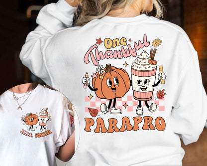Paraprofessional Shirt, One Thankful Parapro Shirt, Paraprofessional Thanksgiving Shirt, Retro Fall Shirt, Custom Para Shirt, Parapro Gift