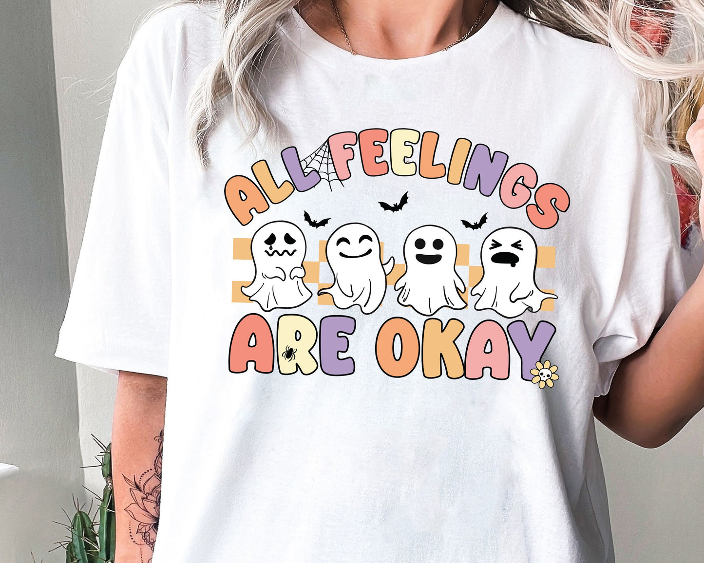 School Psychologist Shirt, All Feelings Are Okay Shirt, School Psych Halloween, Cute Ghost Halloween Shirt, Mental Health, School Psych Gift