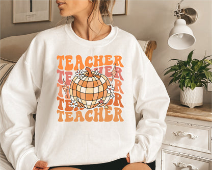 Teacher Shirt, Retro Fall Teacher Shirt, Fall Vibes Teacher Shirt, Pumpkin Teacher Shirt, Back To School Autumn, Teacher Appreciation Gift