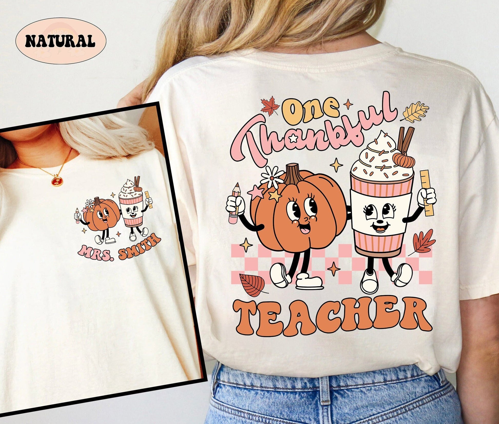 Teacher Shirt, One Thankful Teacher Shirt, Teacher Thanksgiving Shirt, Retro Fall Teacher Shirt, Pumpkin Teacher, Kindergarten Teacher