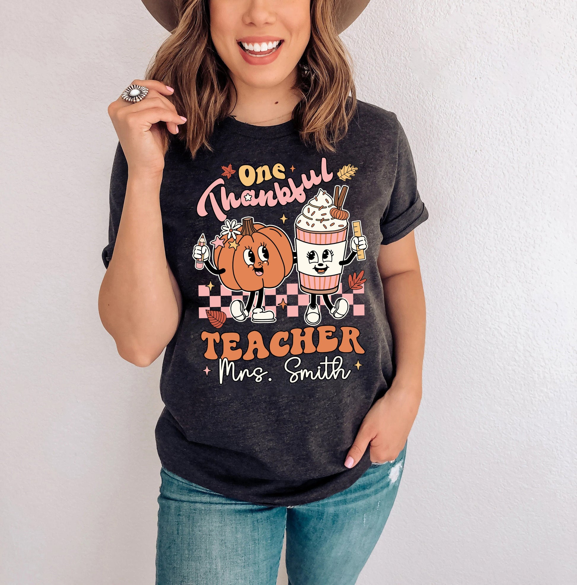 Teacher Shirt, One Thankful Teacher Shirt, Teacher Thanksgiving Shirt, Retro Fall Teacher Shirt, Pumpkin Teacher, Kindergarten Teacher