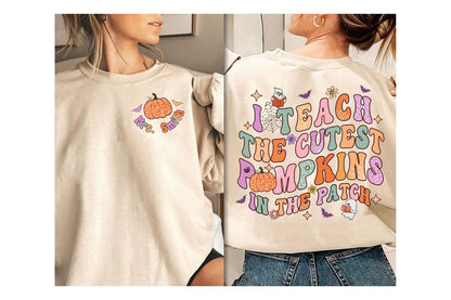 Teacher Halloween Shirt, I Teach The Cutest Pumpkins In The Patch, Pumpkin Teacher Shirt, Spooky Teacher Shirt, Teacher Halloween Gift