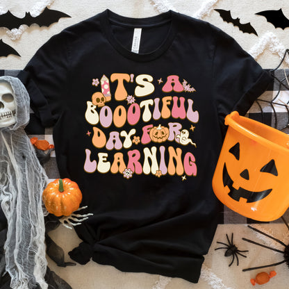 Teacher Halloween Shirt, It's A Beautiful Day For Learning, Trick Or Teach, Spooky Teacher, Kindergarten Teacher, Teacher Halloween Gift