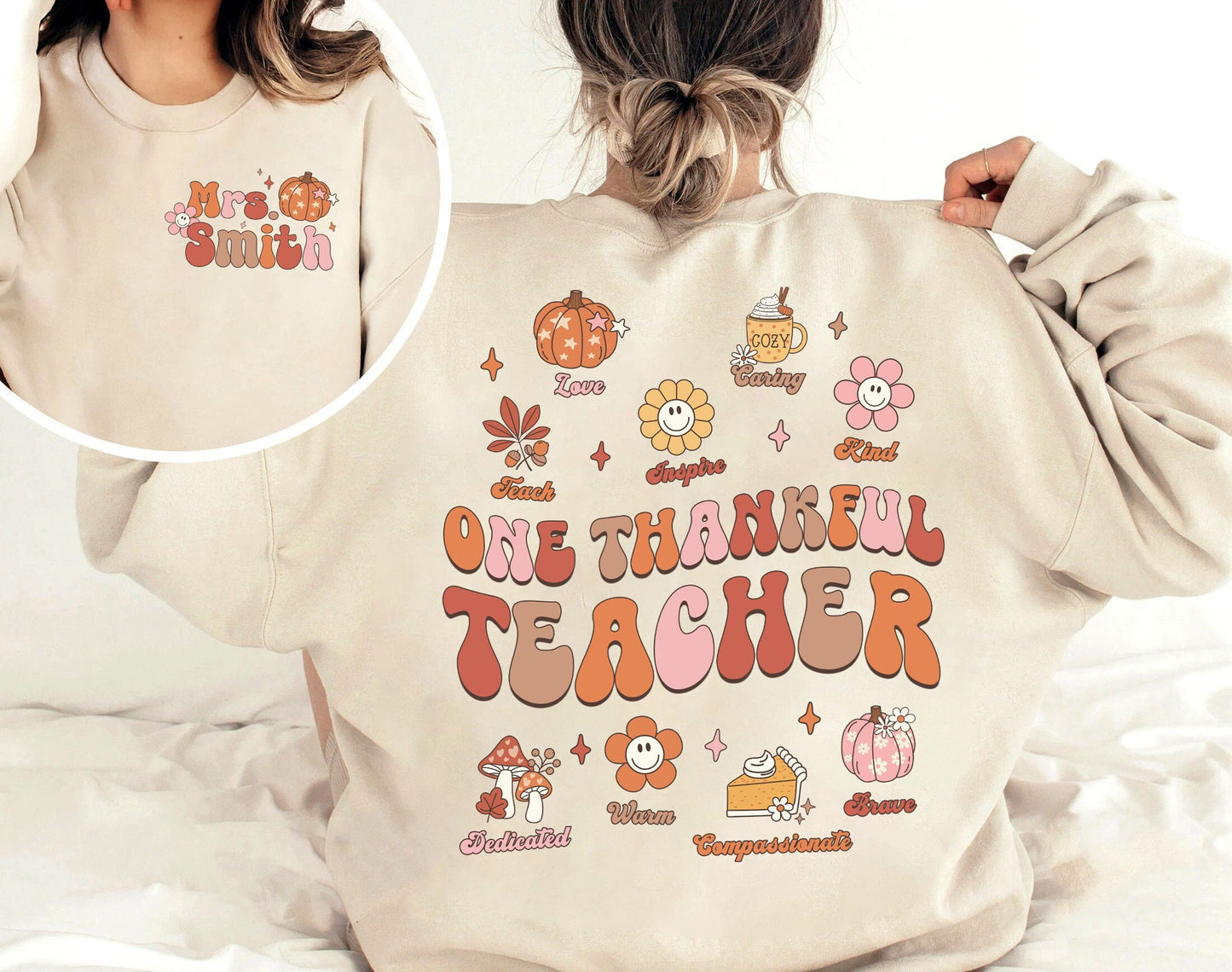 Teacher Shirt, One Thankful Teacher Shirt, Teacher Thanksgiving Shirt, Retro Fall Teacher Shirt, Pumpkin Teacher Tee, Kindergarten Teacher