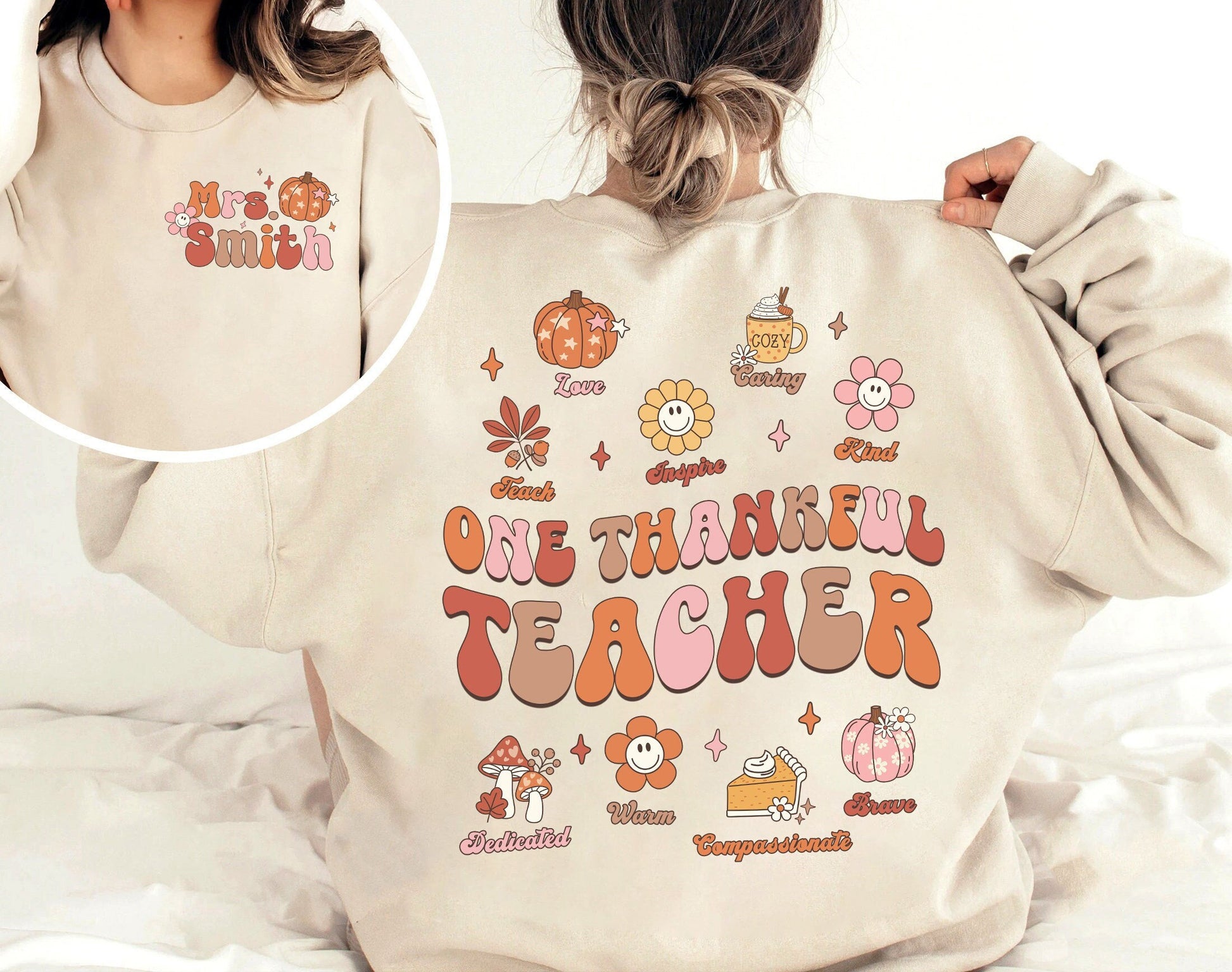 Teacher Shirt, One Thankful Teacher Shirt, Teacher Thanksgiving Shirt, Retro Fall Teacher Shirt, Pumpkin Teacher Tee, Kindergarten Teacher
