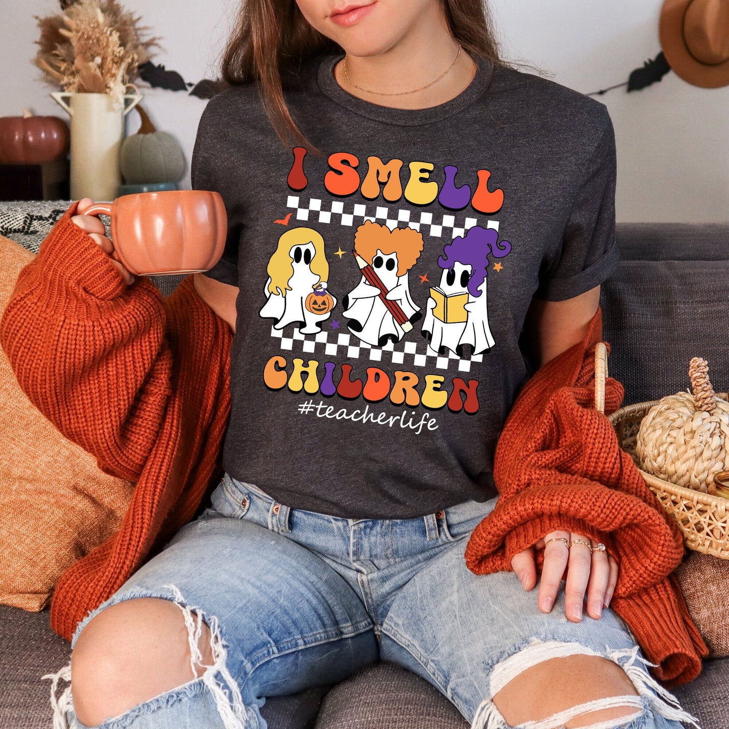 Teacher Halloween Shirt, I Smell Children Shirt, Teacher Life Shirt, Spooky Teacher Shirt, Cute Ghost Teacher Shirt, Teacher Halloween Gift
