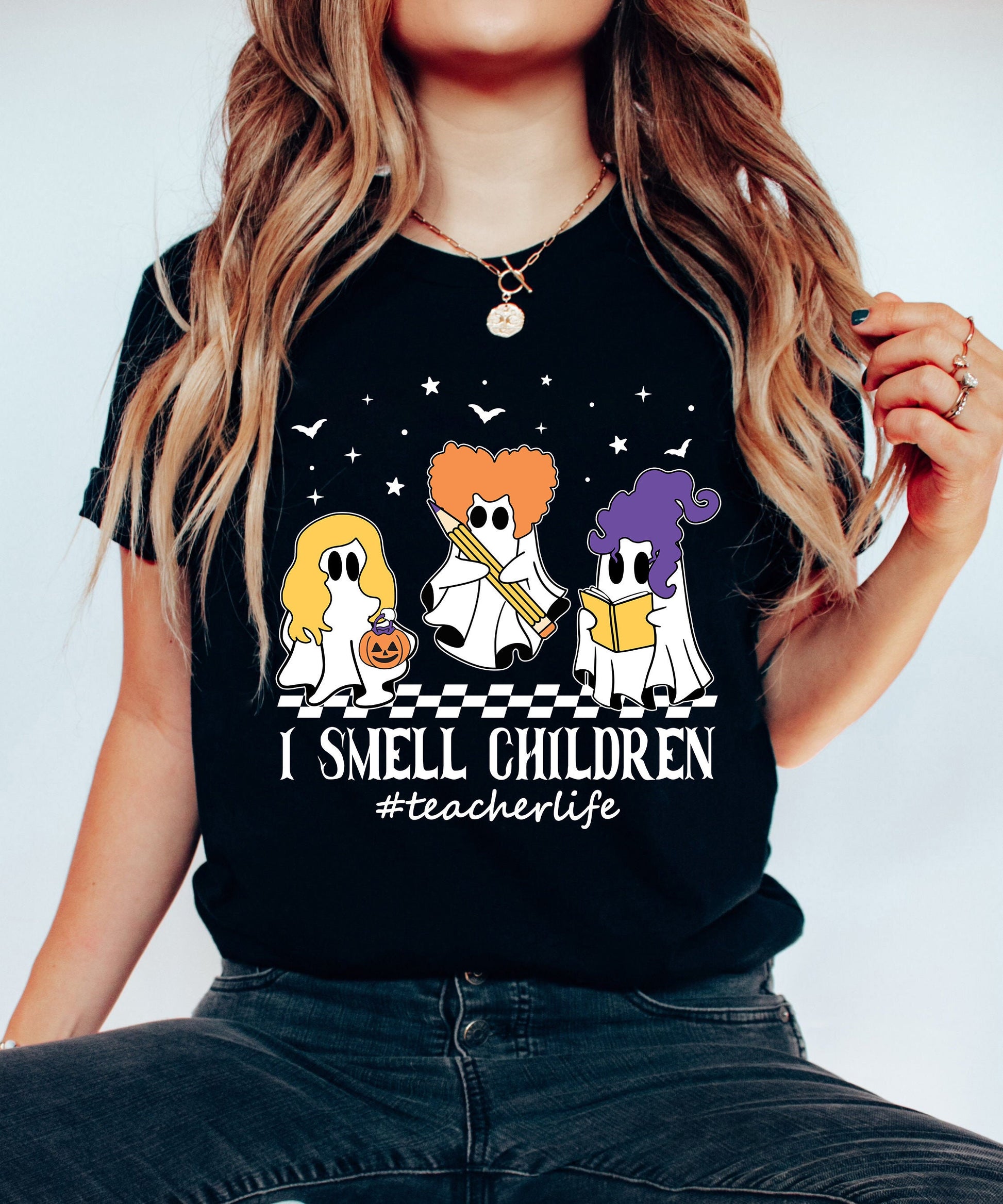 Teacher Halloween Shirt, I Smell Children Shirt, Teacher Life Shirt, Spooky Teacher Shirt, Cute Ghost Teacher Shirt, Teacher Halloween Gift