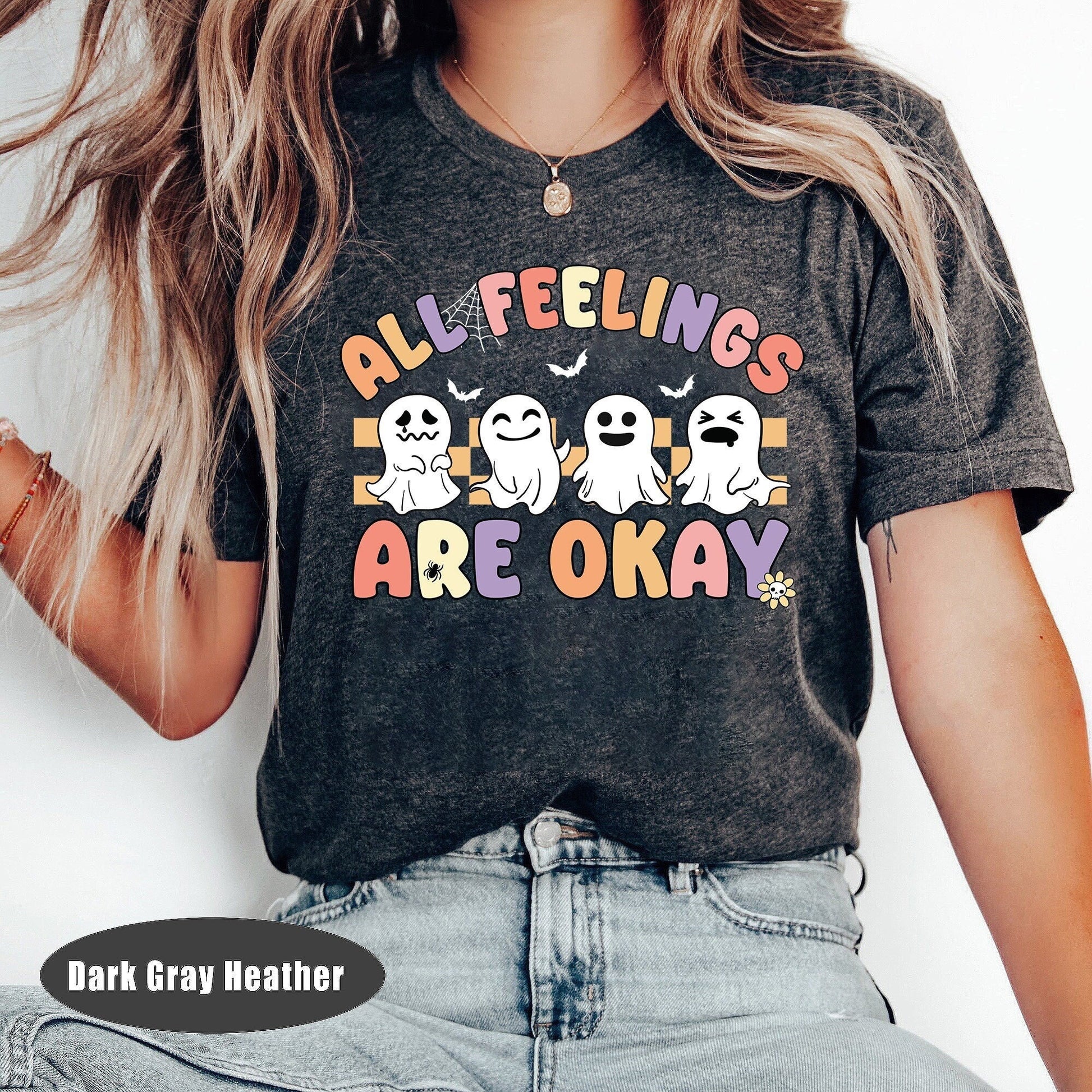 School Psychologist Shirt, All Feelings Are Okay Shirt, School Psych Halloween, Cute Ghost Halloween Shirt, Mental Health, School Psych Gift