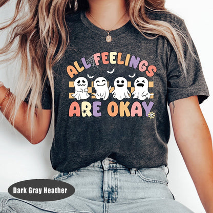 School Psychologist Shirt, All Feelings Are Okay Shirt, School Psych Halloween, Cute Ghost Halloween Shirt, Mental Health, School Psych Gift