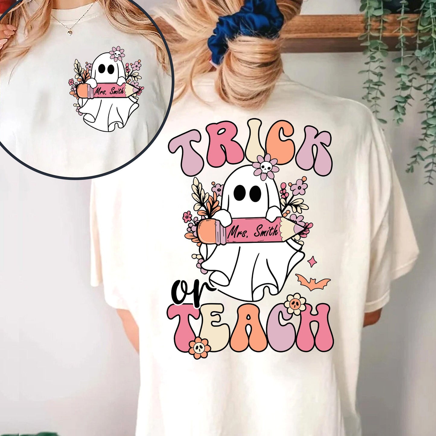 Teacher Halloween Shirt, Trick Or Teach Shirt, Spooky Teacher Shirt, Custom Teacher Halloween Shirt, Ghost Teacher, Teacher Halloween Gift