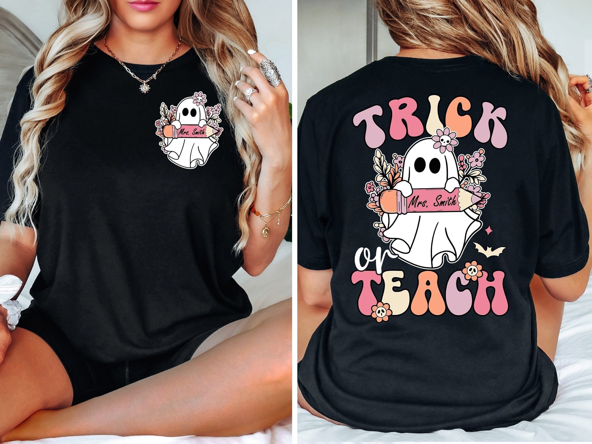 Teacher Halloween Shirt, Trick Or Teach Shirt, Spooky Teacher Shirt, Custom Teacher Halloween Shirt, Ghost Teacher, Teacher Halloween Gift