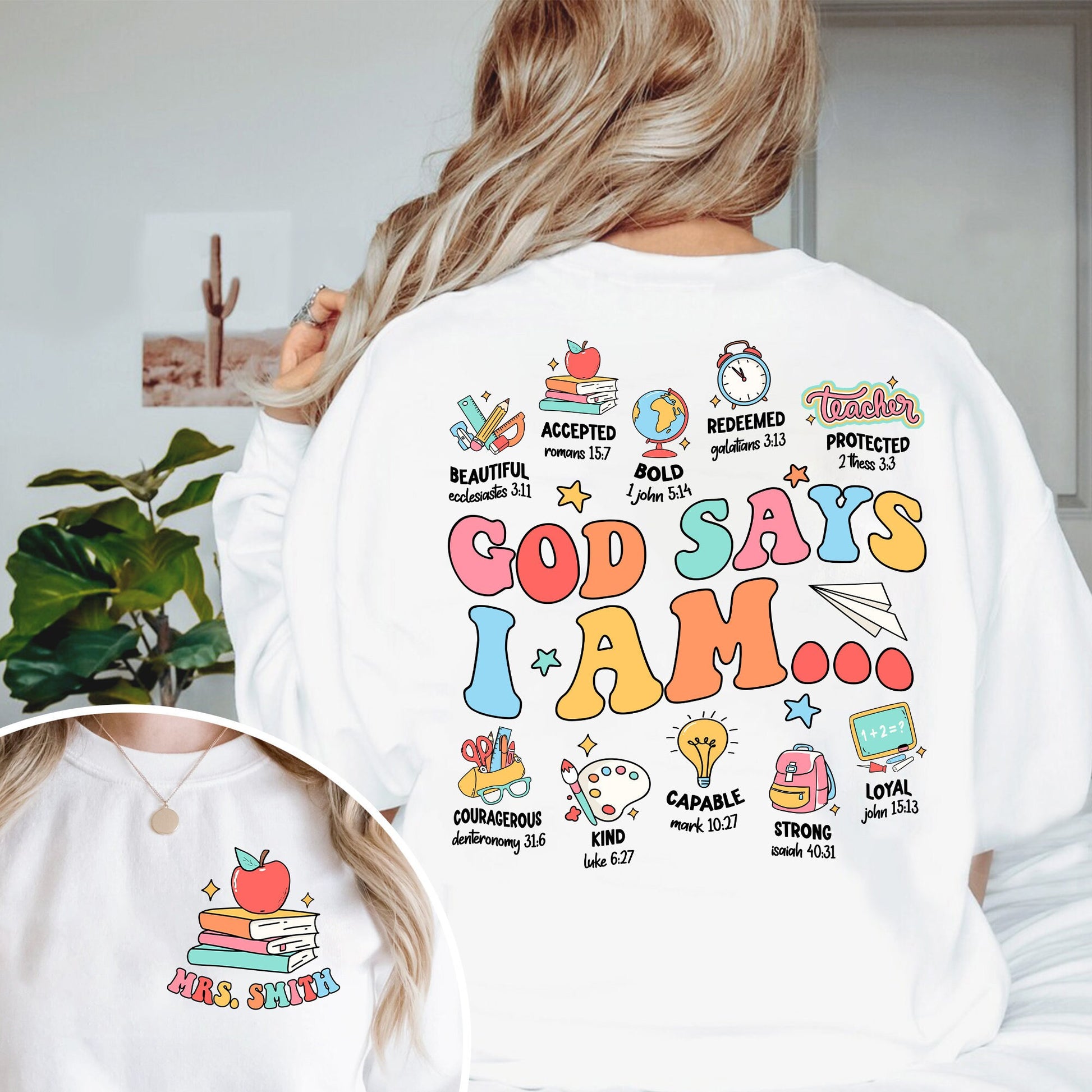 Teacher Shirt, God Says I am Teacher, Personalized Teacher Shirt, Teacher Bible Verse Shirt, Teacher Life Shirt, Teacher Appreciation Gift