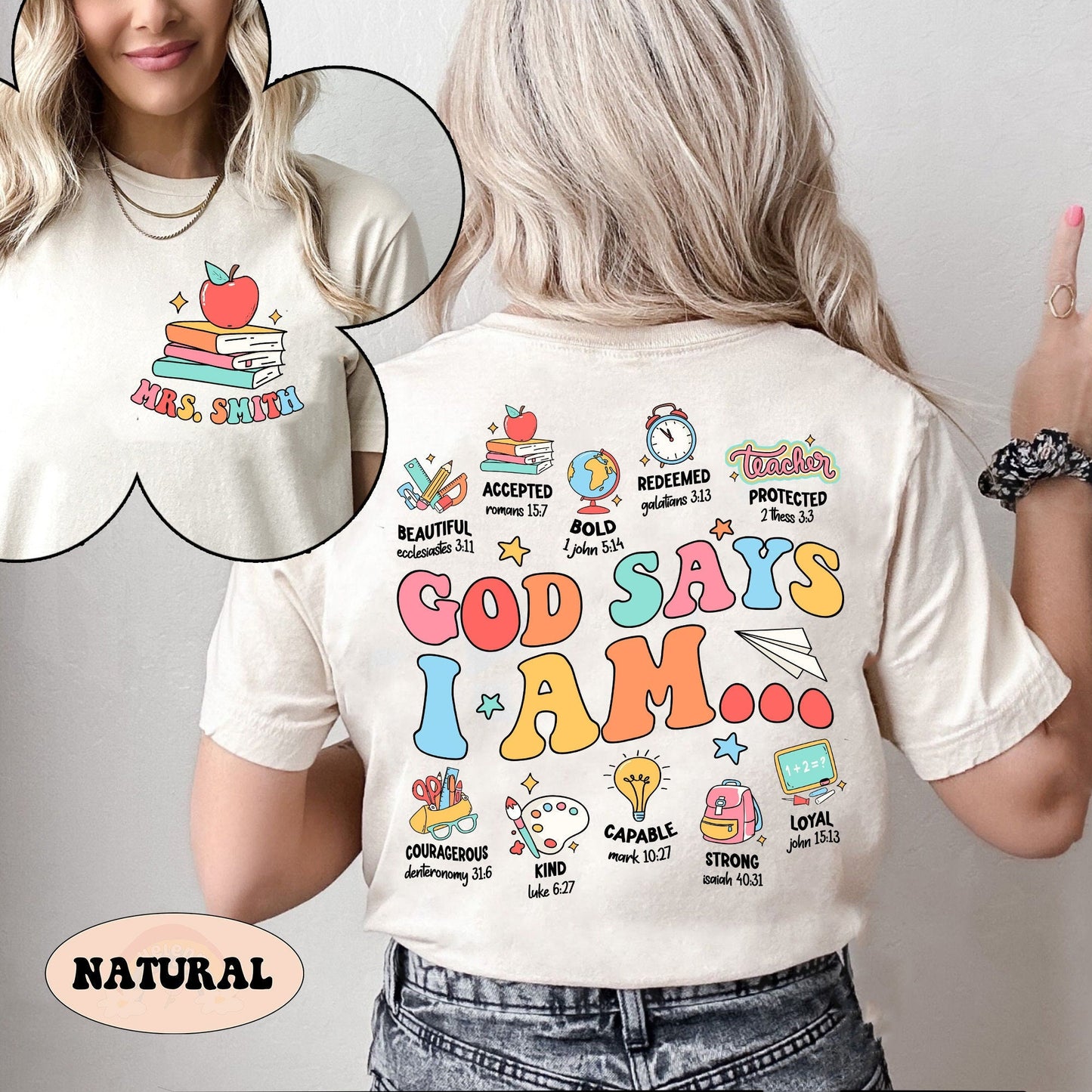 Teacher Shirt, God Says I am Teacher, Personalized Teacher Shirt, Teacher Bible Verse Shirt, Teacher Life Shirt, Teacher Appreciation Gift