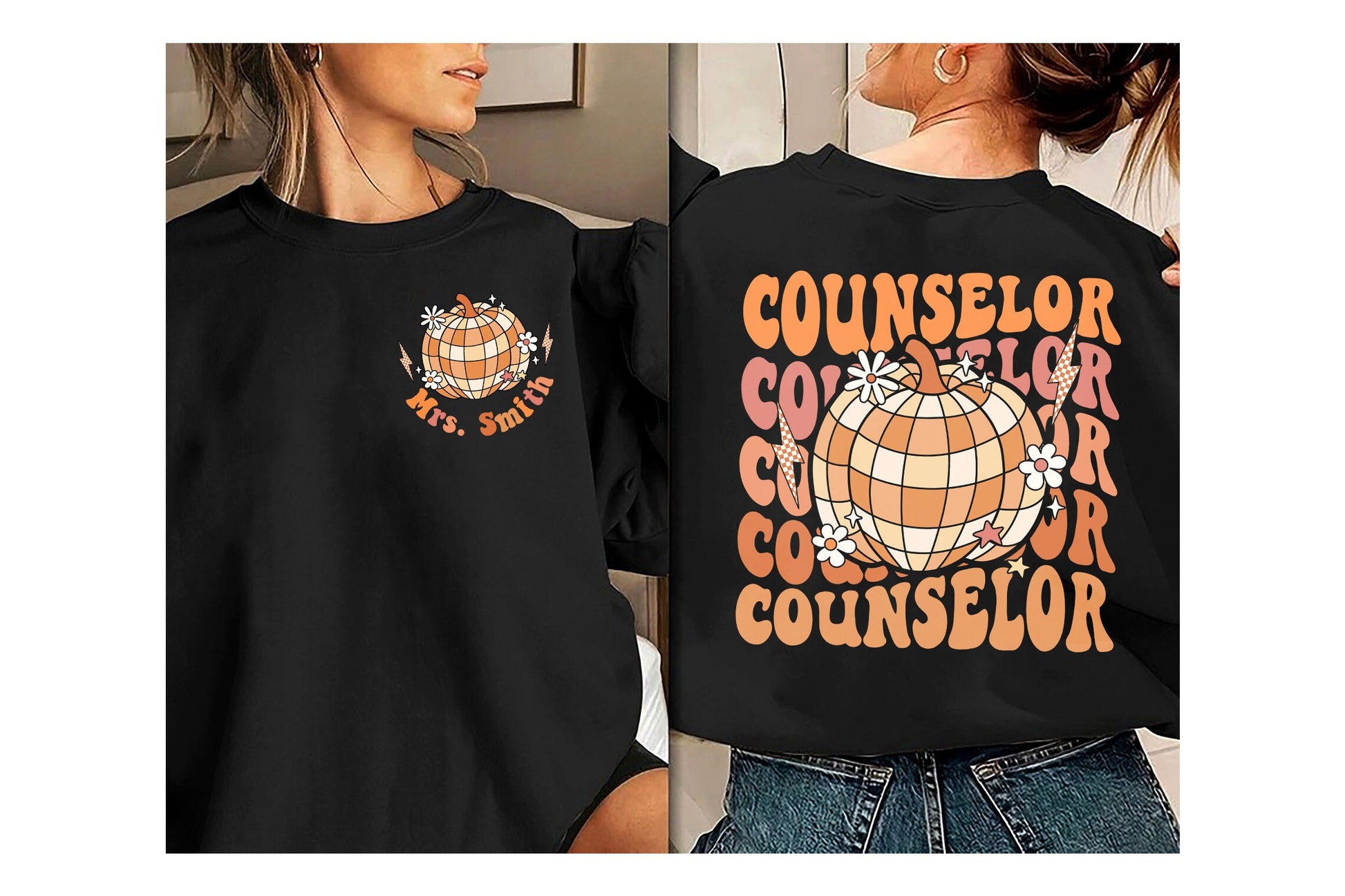 School Counselor Shirt, Retro Fall School Counselor Shirt, Personalized Counselor Shirt, Fall Vibes Counselor Shirt, School Counselor Gift