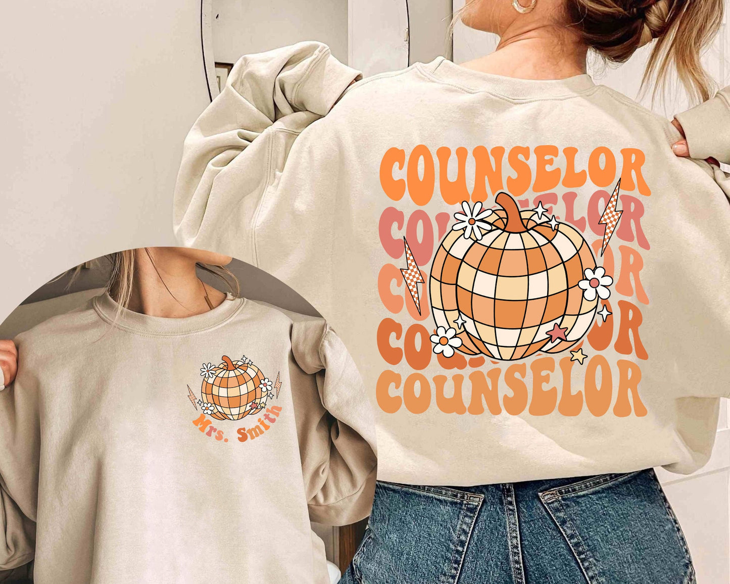 School Counselor Shirt, Retro Fall School Counselor Shirt, Personalized Counselor Shirt, Fall Vibes Counselor Shirt, School Counselor Gift