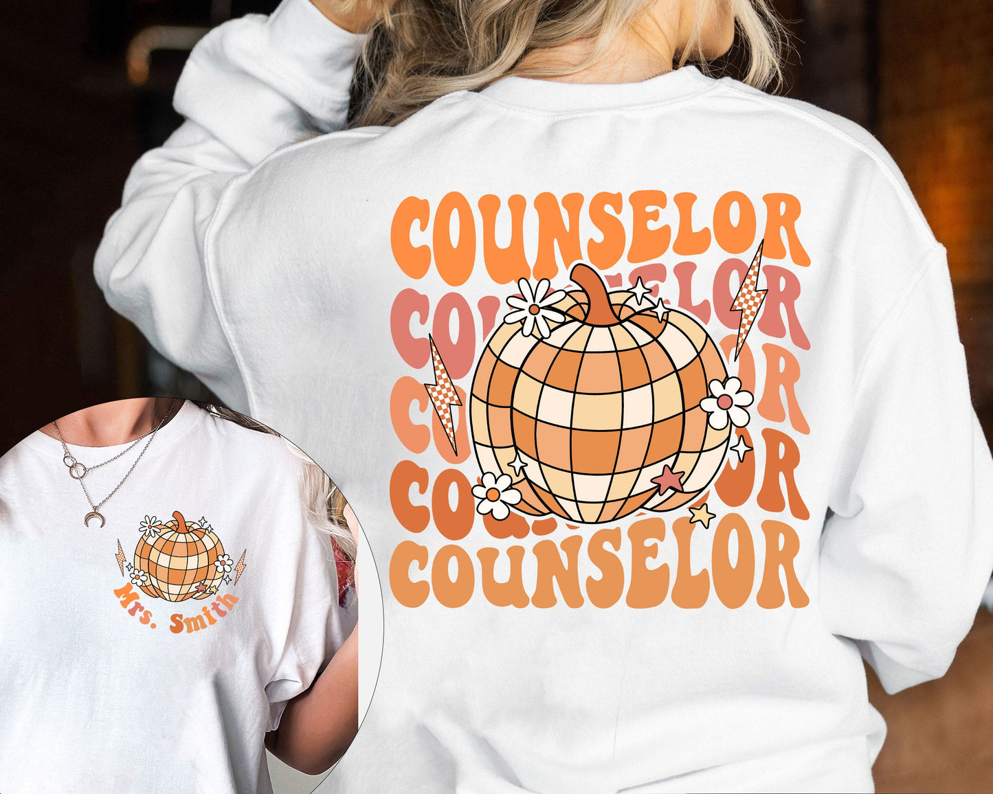 School Counselor Shirt, Retro Fall School Counselor Shirt, Personalized Counselor Shirt, Fall Vibes Counselor Shirt, School Counselor Gift