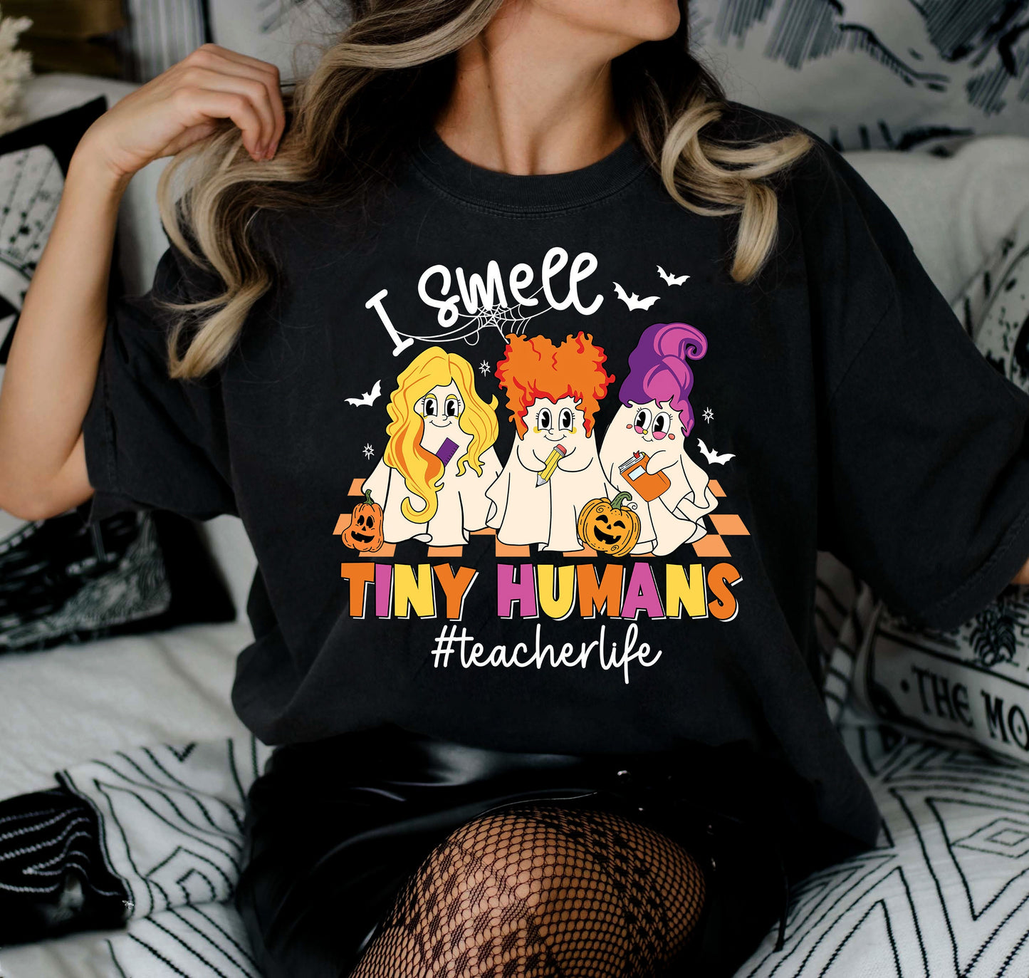 Teacher Halloween Shirt, I Smell Children Shirt, Spooky Teacher Shirt, Tiny Humans Shirt, Cute Ghost Teacher Shirt, Teacher Halloween Gift