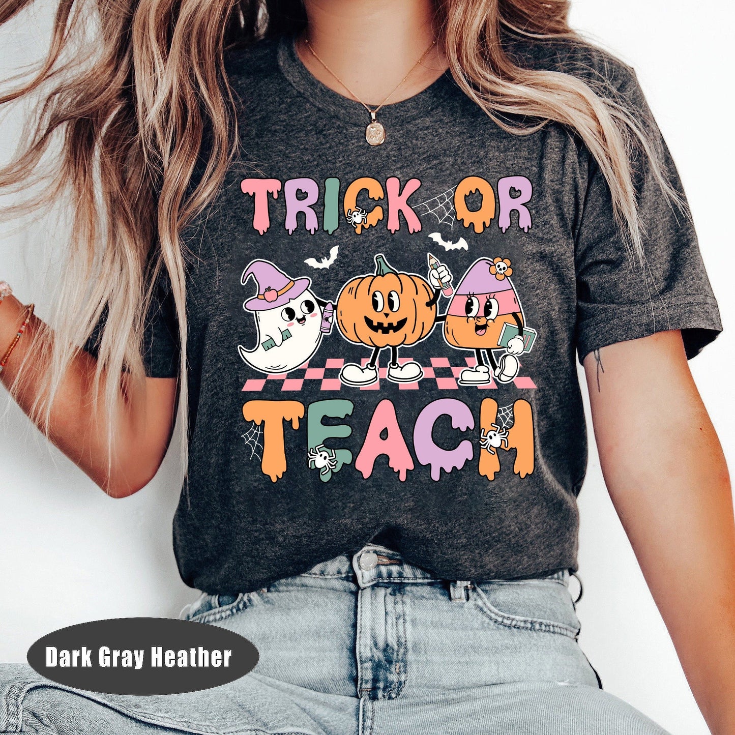 Teacher Halloween Shirt, Trick Or Teach Shirt, Spooky Teacher, Groovy Teacher Halloween Sweatshirt, Pumpkin Teacher, Teacher Halloween Gift