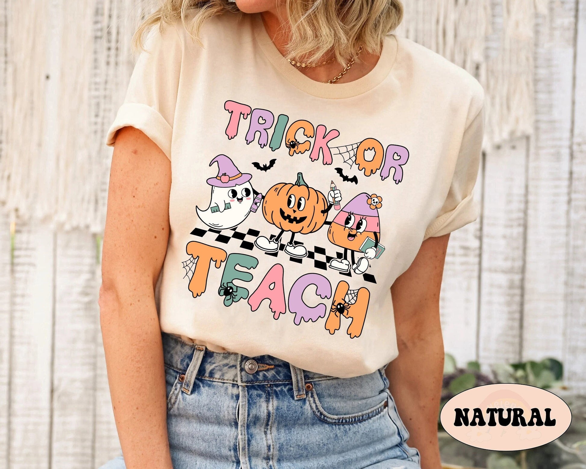 Teacher Halloween Shirt, Trick Or Teach Shirt, Spooky Teacher, Groovy Teacher Halloween Sweatshirt, Pumpkin Teacher, Teacher Halloween Gift