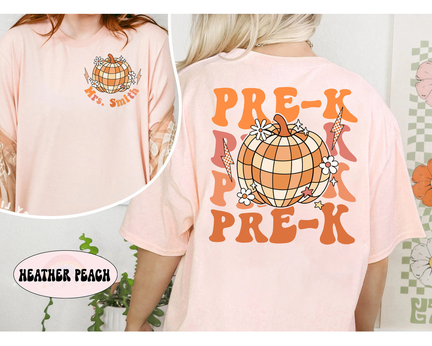 Teacher Shirt, Pre-K Teacher Shirt, Custom PreK Teacher Shirt, Retro Fall Teacher Shirt, Pumpkin Teacher Shirt, Teacher Appreciation Gift