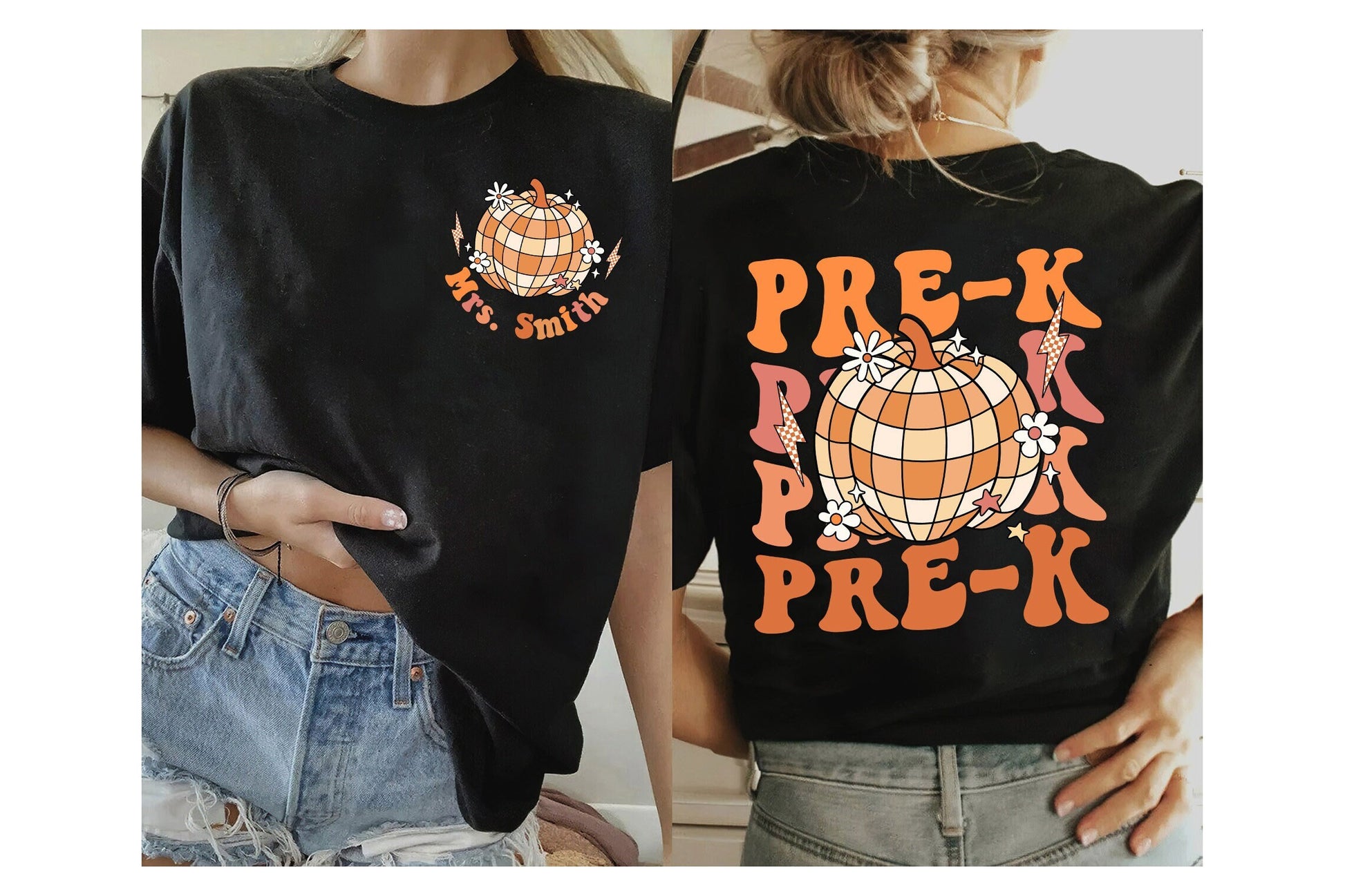 Teacher Shirt, Pre-K Teacher Shirt, Custom PreK Teacher Shirt, Retro Fall Teacher Shirt, Pumpkin Teacher Shirt, Teacher Appreciation Gift